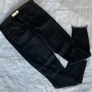 GAP true skinny ankle jean in black, ripped, 27